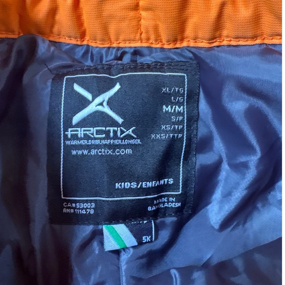 Arctix Snow Pants Kids Orange Insulated Winter Ski Trousers SIZE Medium M